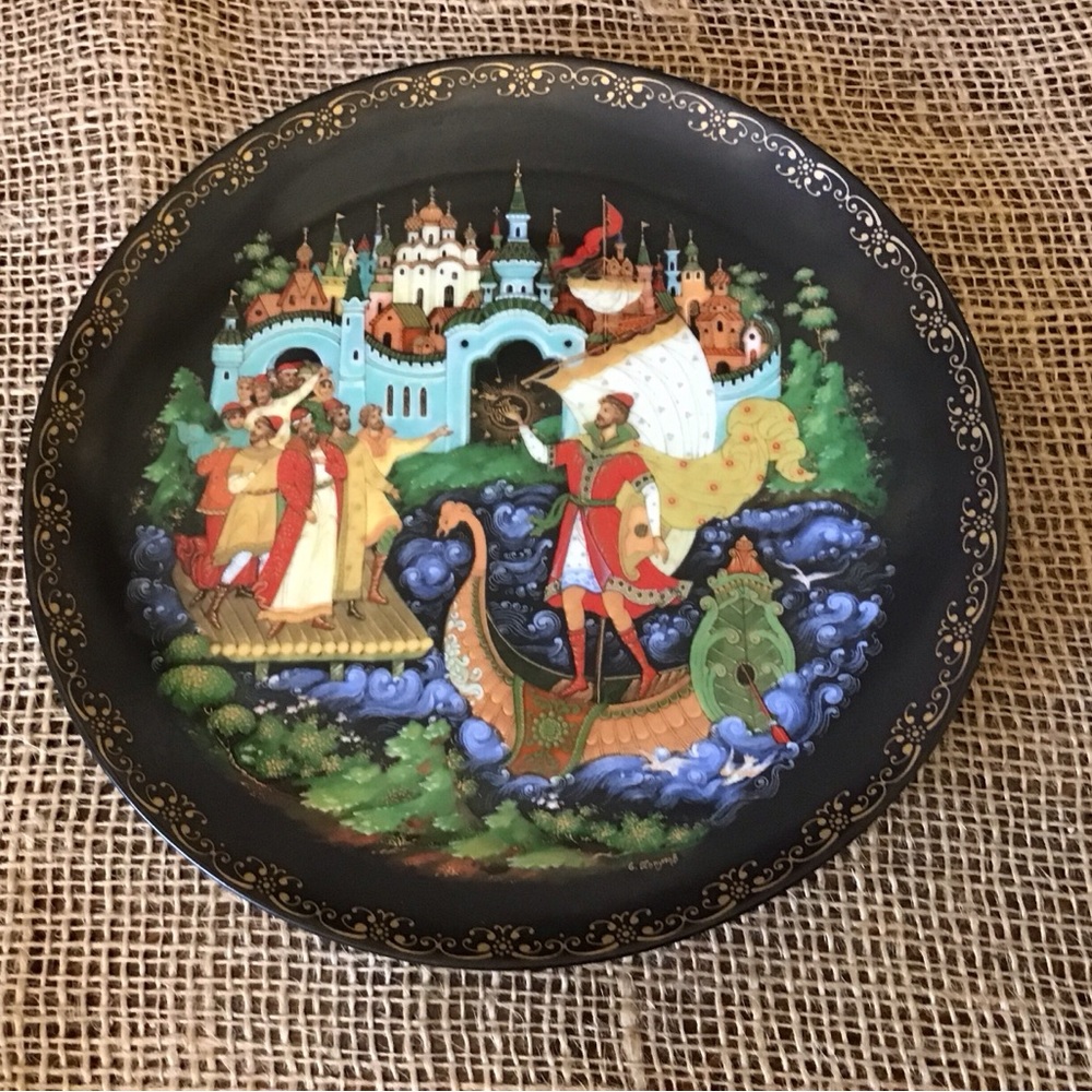 Vintage 1990 Russian Legends Fairy Tale porcelain plate. Plate #9 in the…